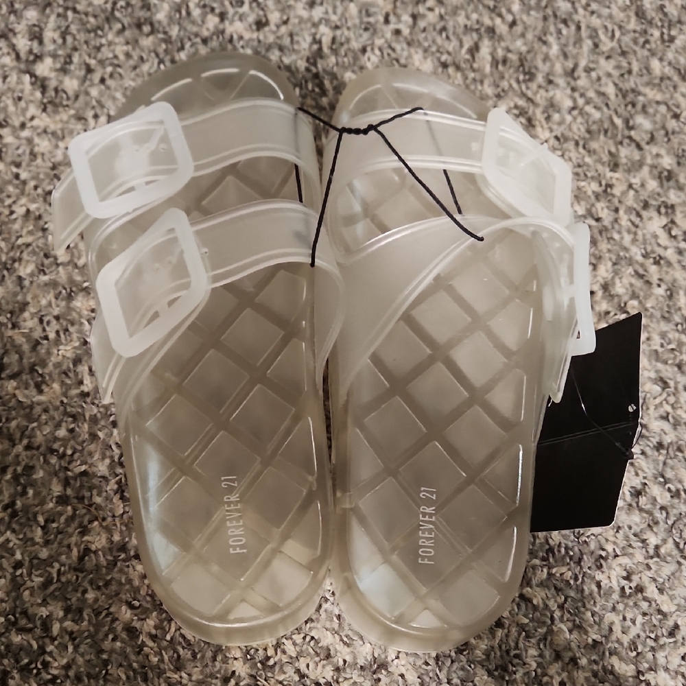 Forever 21 Transparent Buckle Sandals